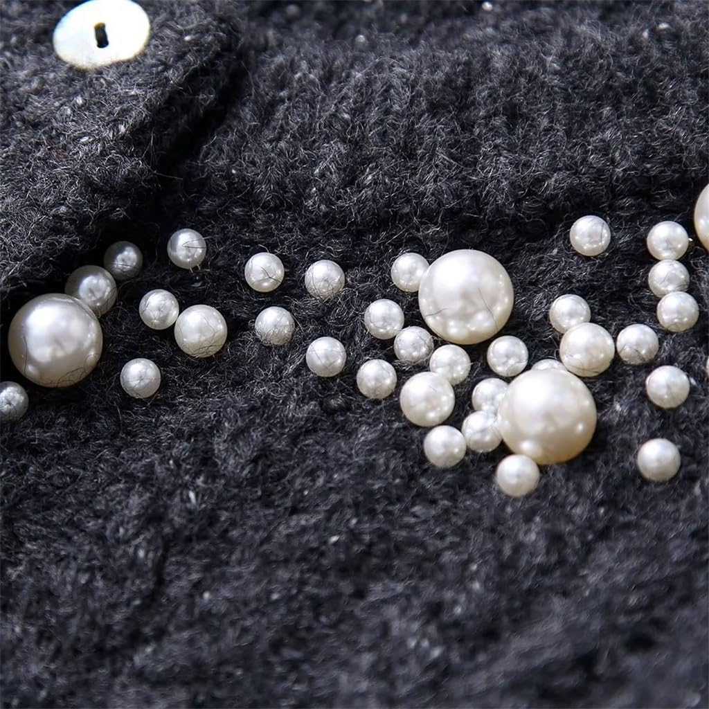 Street Fall and Winter Women's Fit Long Sleeve Beaded Knit Jacket