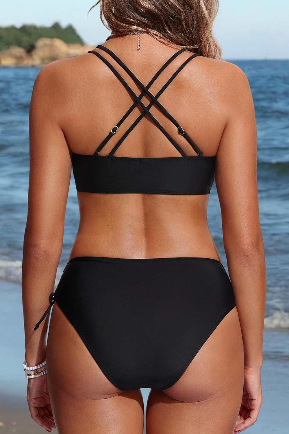 Women's Two Piece Bikini - Push Up Swimsuit Set V Neck Lace Up Bathing Suit 2025 Swimwear - Image 2