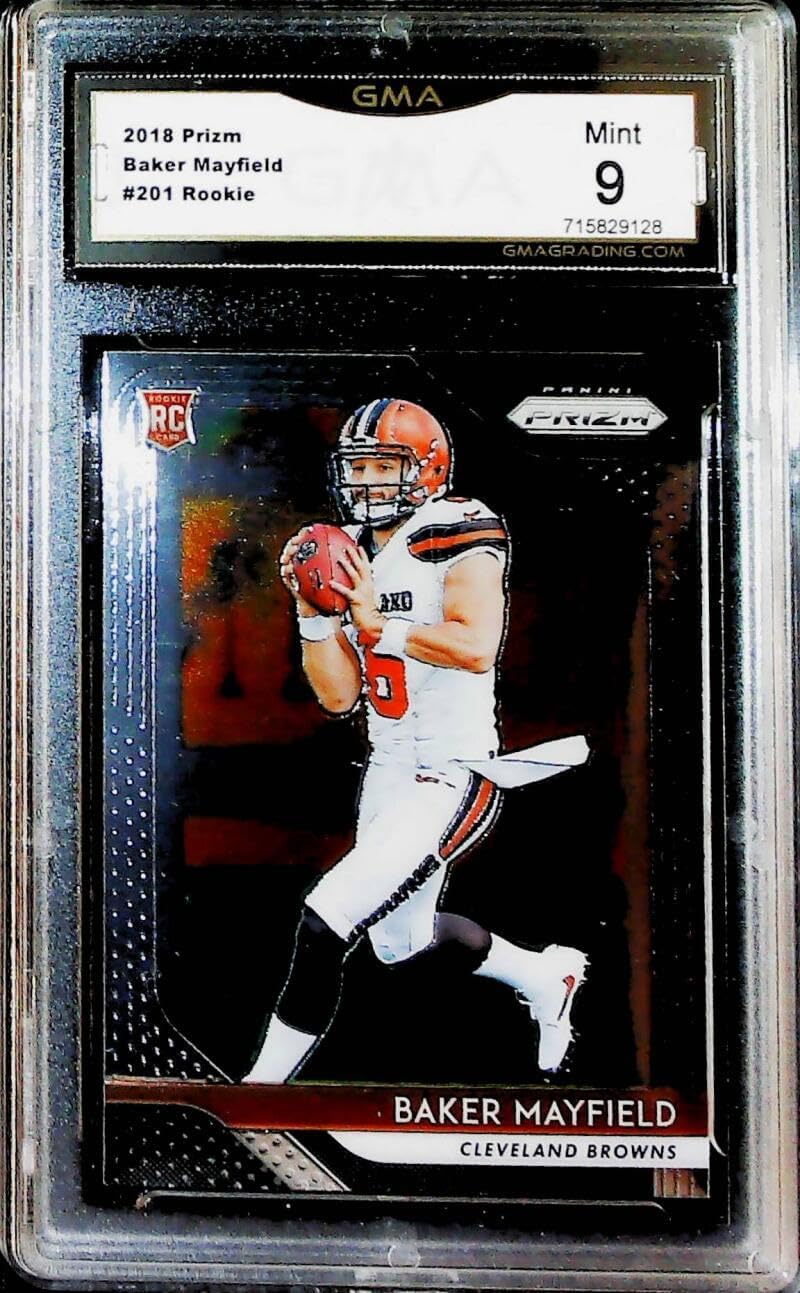 2018 Panini Prizm Football #201 Baker Mayfield RC Cleveland Browns Rookie Card GMA 9 MINT