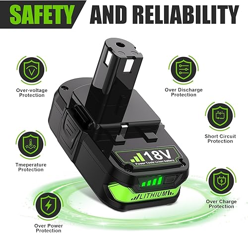 Miniatura 3 de Reemplazo mejorado de 3.8 Ah para batería Ryobi de 18 V de litio y cargador compatible con batería Ryobi de 18 voltios ONE+ Plus P102 P103 P104 P105