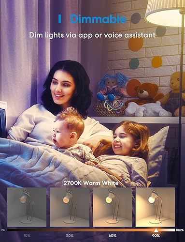 Miniatura 10 de Meross - Bombilla inteligente, bombillas LED WiFi inteligentes funciona con Alexa, Google Home, regulable E26 multicolor, 2700K-6500K RGBWW,