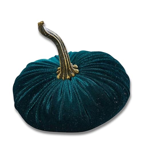 Your Heart's Content Emerald Small Velvet Pumpkin, Handmade Home Decor,