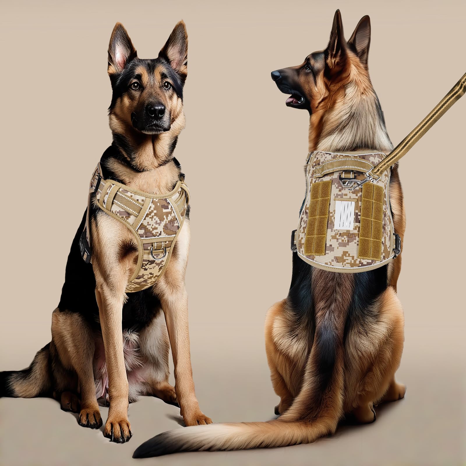 HEELE Dog Harness, Tactical Pet Harness with Molle Panel - Image 4