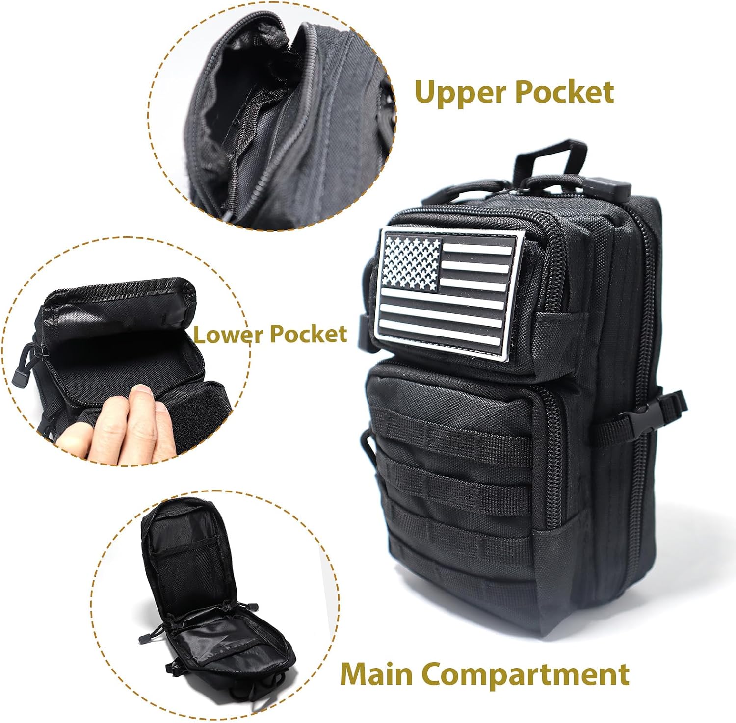 Tactical Molle Utility Pouch, Compact EDC Tool Pouch Bag Tactical Phone Pouches Medical EDC IFAK Pack Mini Waist Pouches image 4