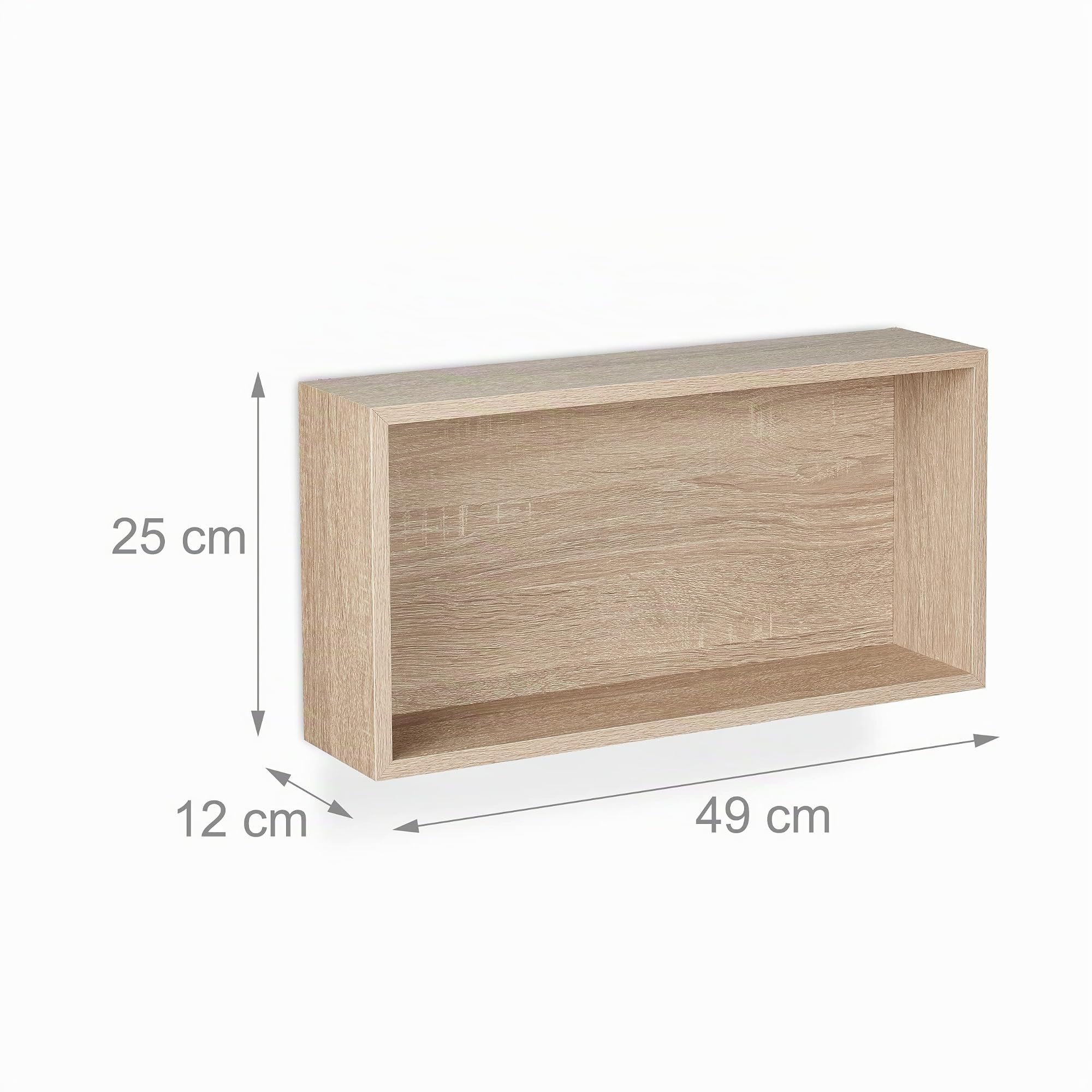 Relaxdays Mensole da Muro, Set 3 Ripiani Sospesi a Cubo, Scaffali in 2 Misure Libreria Parete Design Moderno, Naturale
