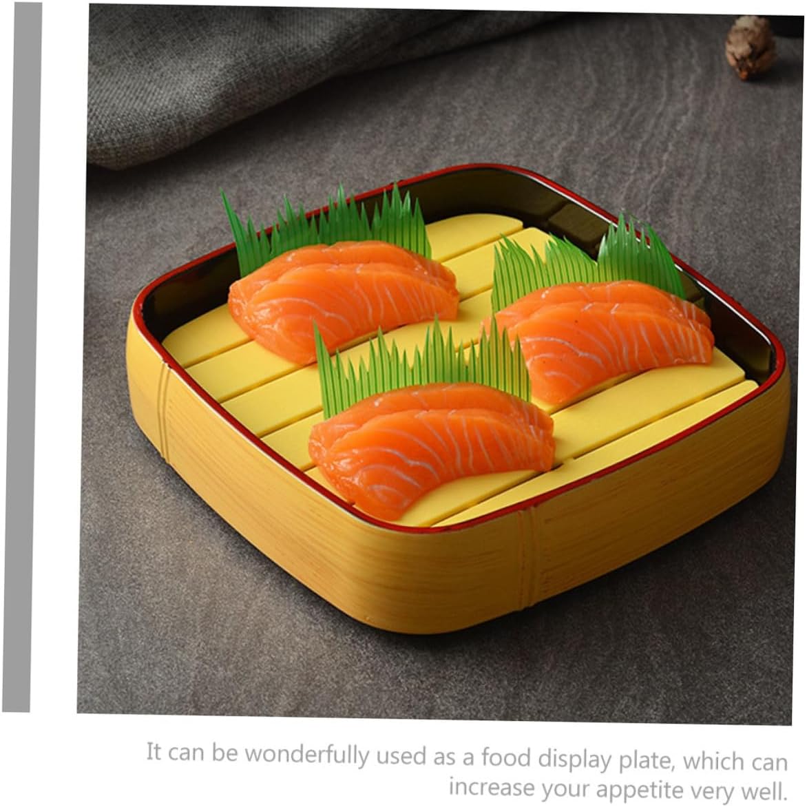 Zerodeko Sushi Serving Tray round Sushi Plate 8-inch Style Salmon Sashimi Dish Japanese Food Tray Reusable for Daily Use