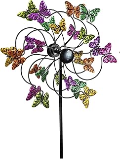 Buntes Windrad für den Garten Modell Schmetterling Windspiel Windmühle 124 cm