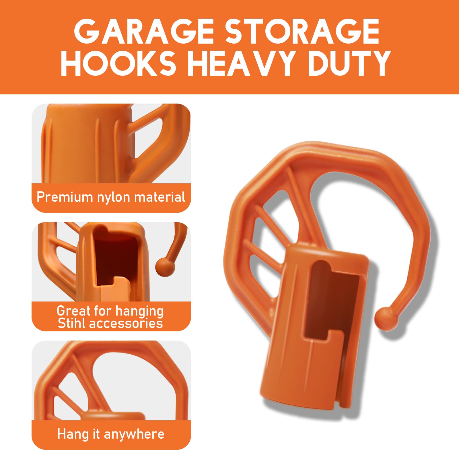 Lot De 3 Crochets De Rangement Pour Accessoires Stihl Kombi - Nylon Renforcé, Fabriqué Aux USA, Garantie à Vie