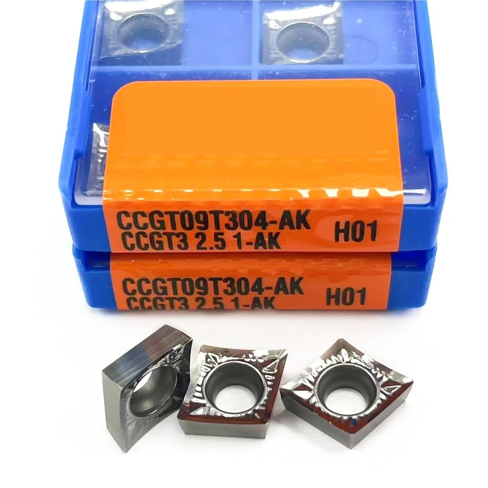 Herramienta De Torneado Corte Interno CNC Indexable Inserción Carburo Aluminio 10 Piezas(CCGT09T302 AK H01)