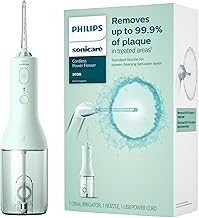 Philips Sonicare Water Flosser Cordless – Rechargeable Power Dental Waterflosser for Teeth, Portable Oral Irrigator with 3 Intensity Settings, 360° Rotating Nozzle – (Mint)