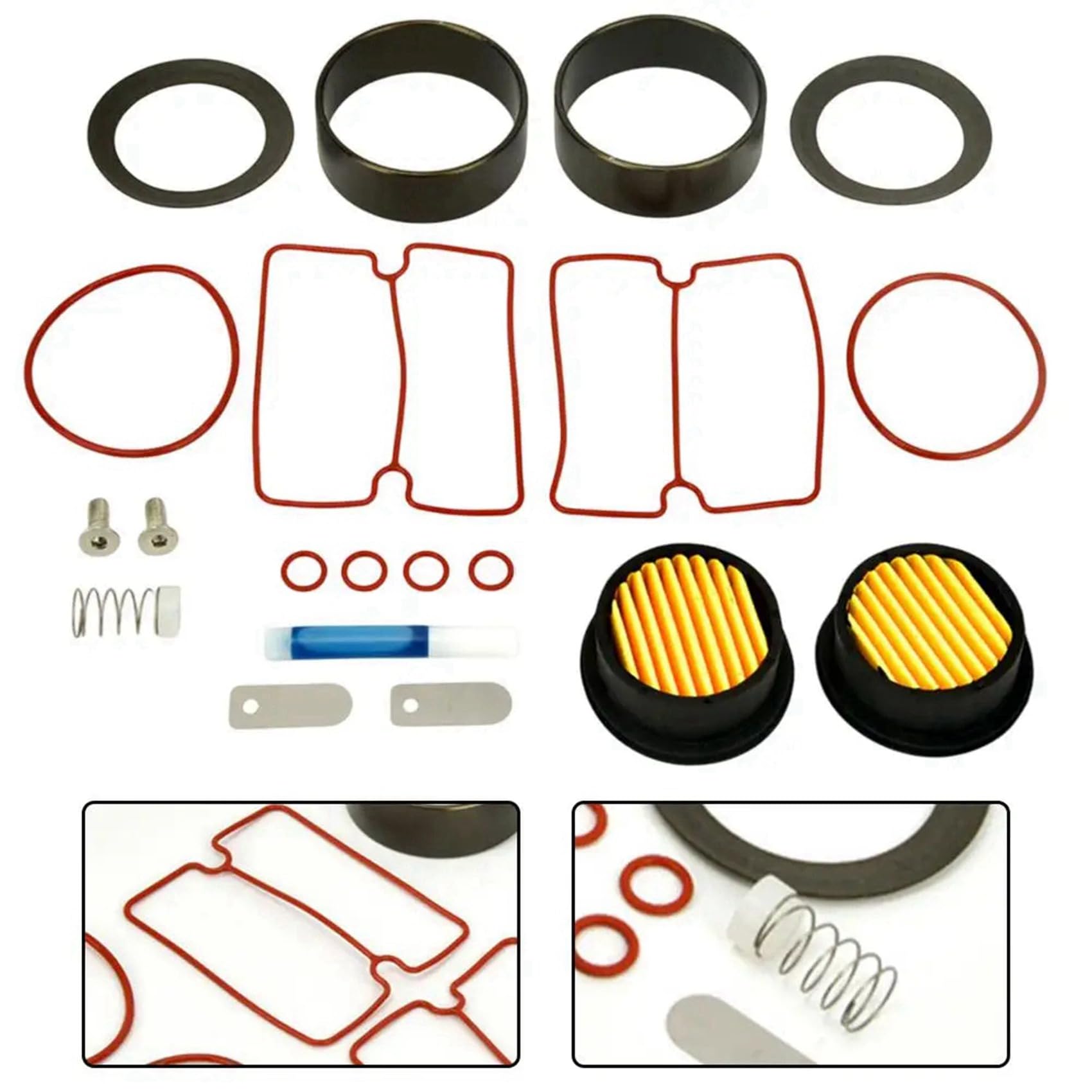 4X Kit di Riparazione per Compressore D'Aria Olio Pompa per Vuoto da 750 W Compressore D'Aria Silenzioso Olio Manicotto del Cilindro Pistone del Cilindro