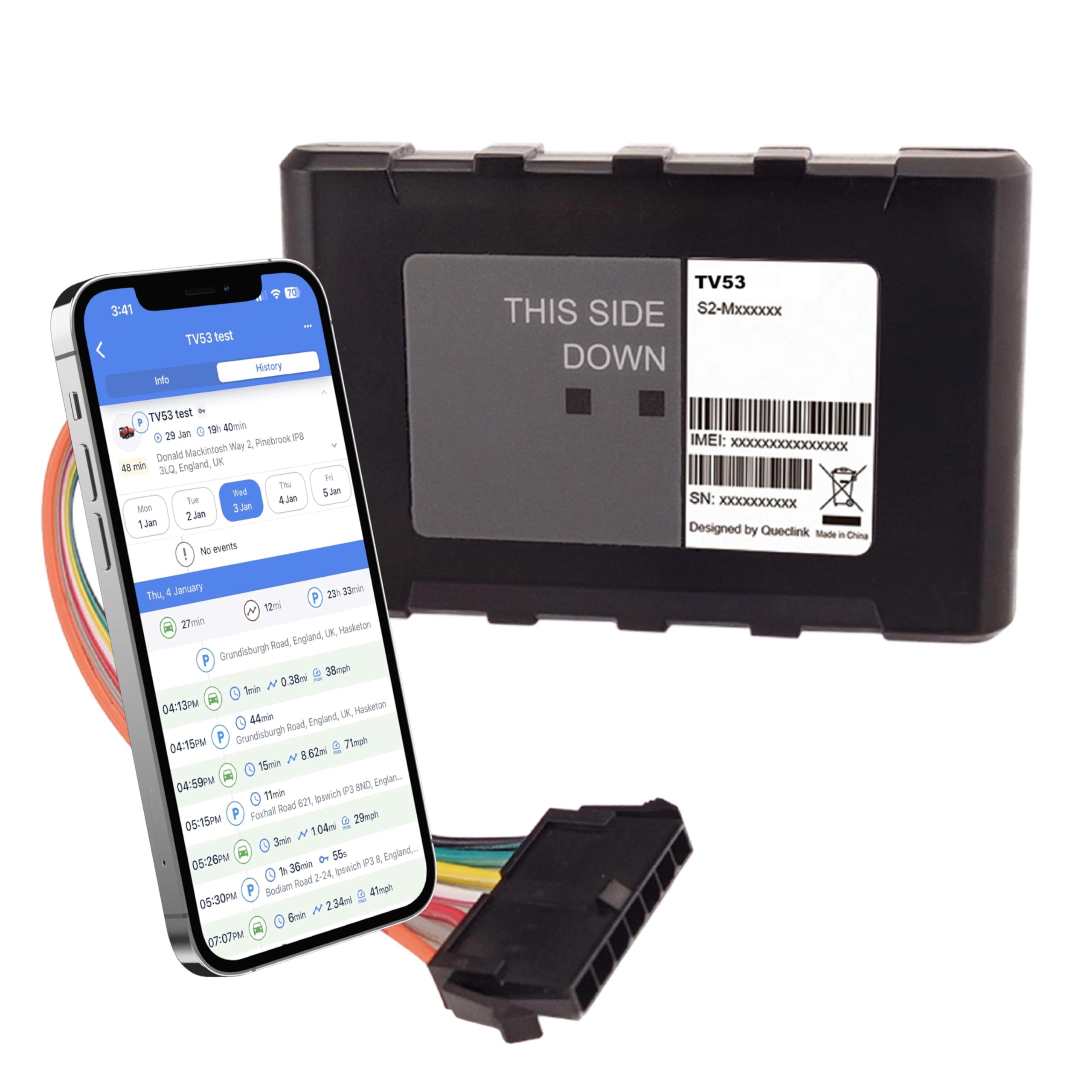 Truview TV53 2G/4G Wired GPS Tracker with Real-Time Global Vehicle Tracking - Mobile App, 24/7 Support - No Contracts. Low cost subscription plan required