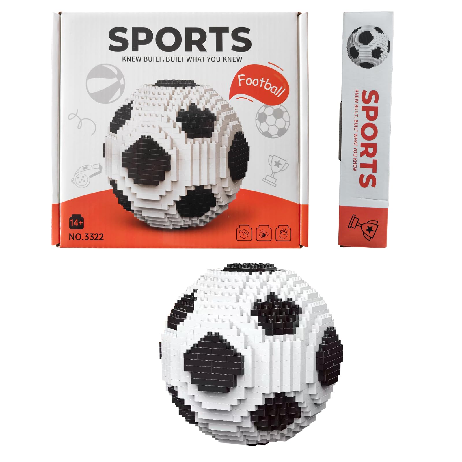 LUYIEDHA Football Building Block Set, 850 Pieces Micro Soccer building Blocks, Mini 3D Football Toy Model, Block Decorations