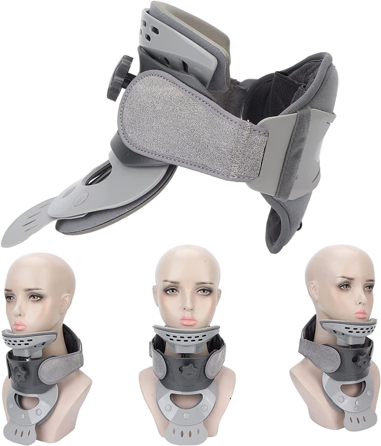 CukUJH Hot Compress Neck Support, Adjustable Cervical Traction Devices for Relieve Neck Pain and Neck Fatigue
