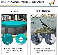 Vista 7 de Windscreen4less Cubierta de seguridad redonda de invierno de 9 pies, impermeable, con cable de alambre a lo largo de los bordes, cabrestante