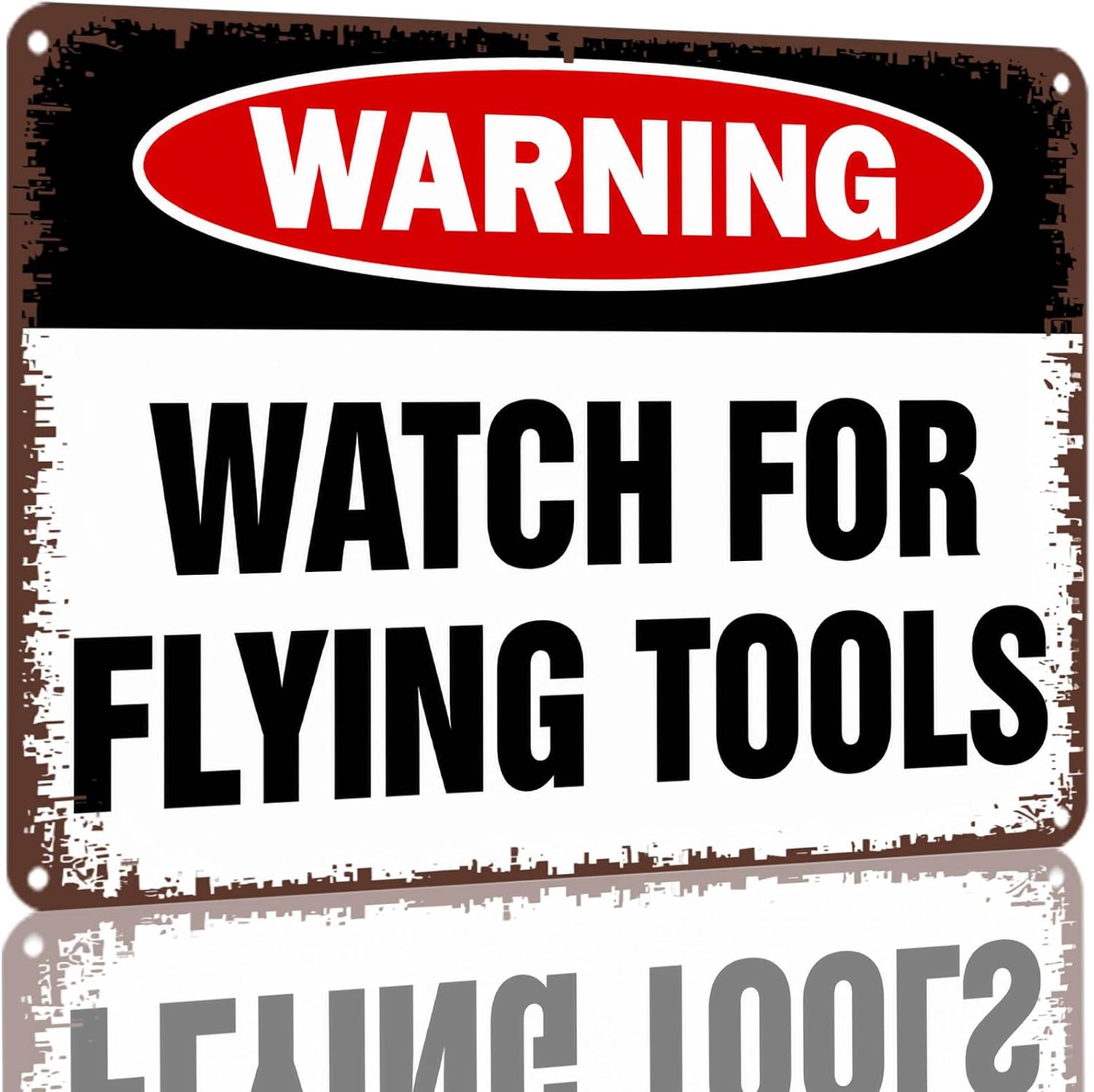 Humorous Workshop Metal Sign 8x12 Inch Watch For Flying Tools