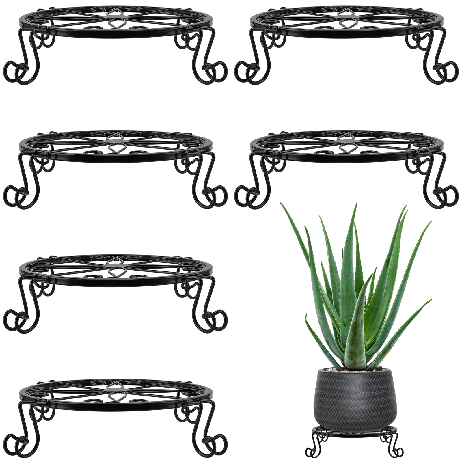 Amazon.co.jp: KEILEOHO 6個 9インチ メタルプラントスタンド ブラック