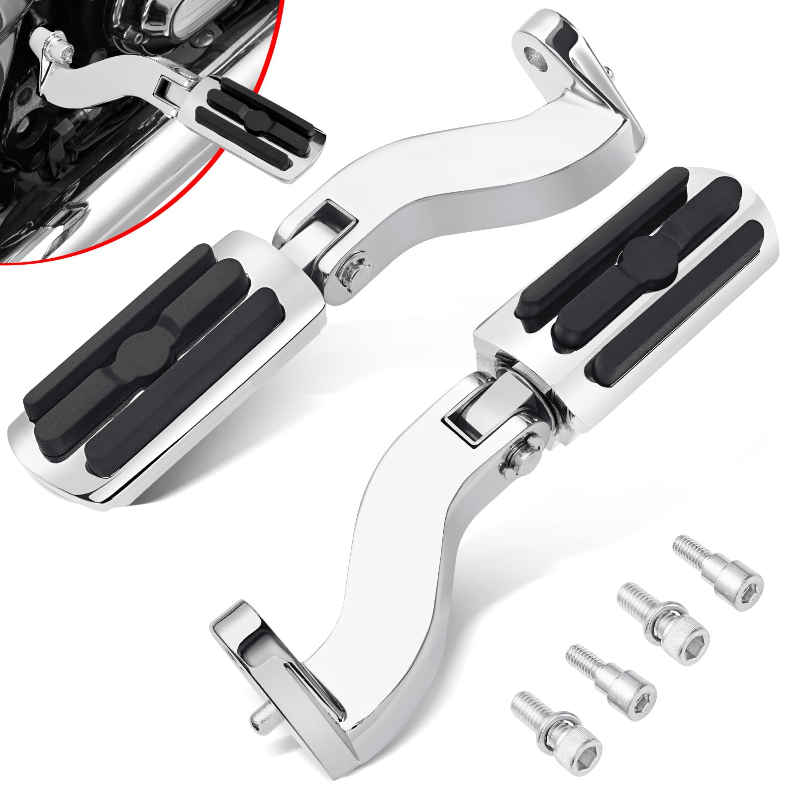 Photo 1 of Benlari Rear Passenger Foot Pegs, A3 Steel Passenger Mini Footboard Fit For Harley Davidson Touring Road King Street Glide Road Glide Electra Glide Ultra Classic 1993-2025 (Chrome)