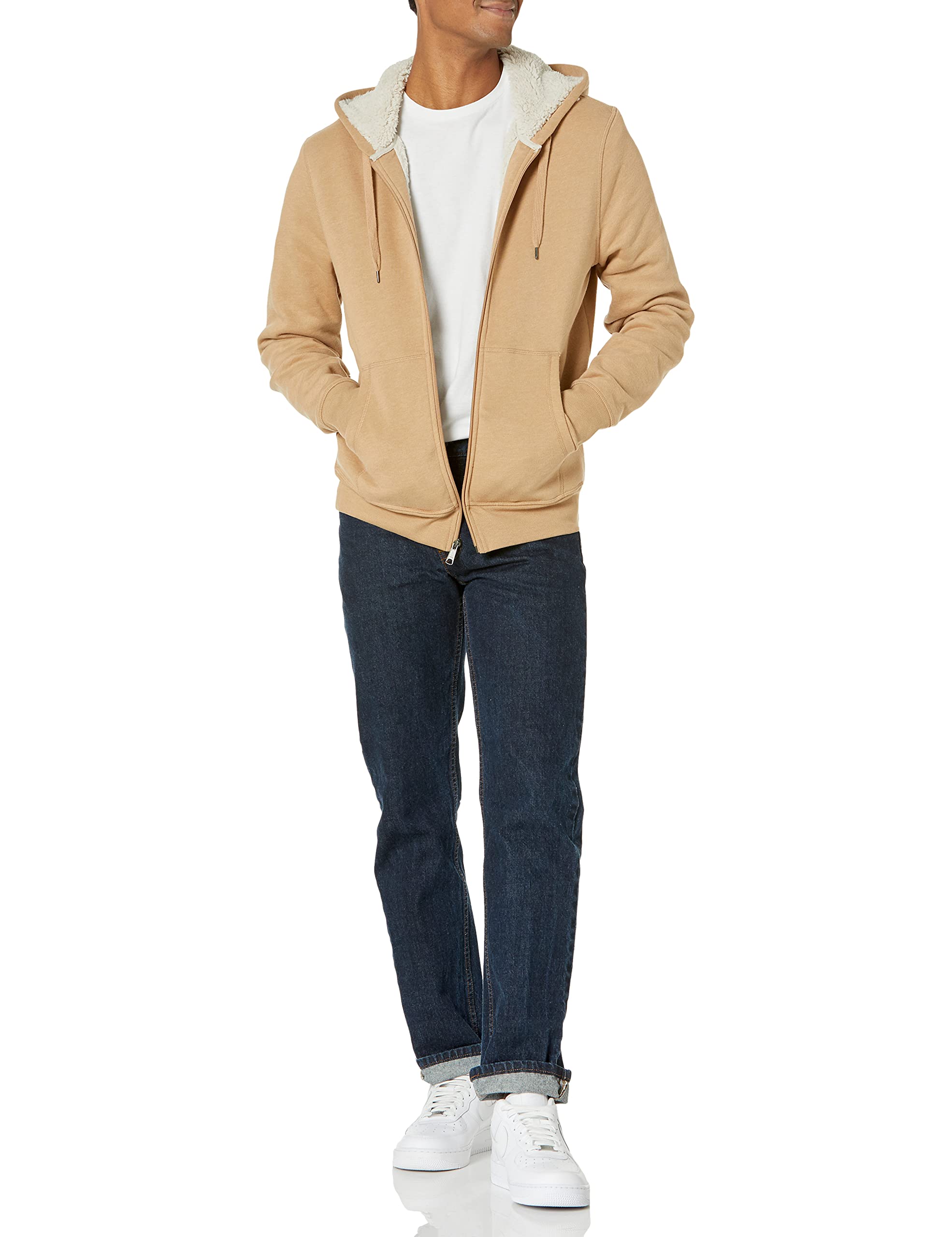 Amazon Essentials Felpa con Cappuccio e Cerniera Integrale in Pile Foderata in Sherpa Uomo