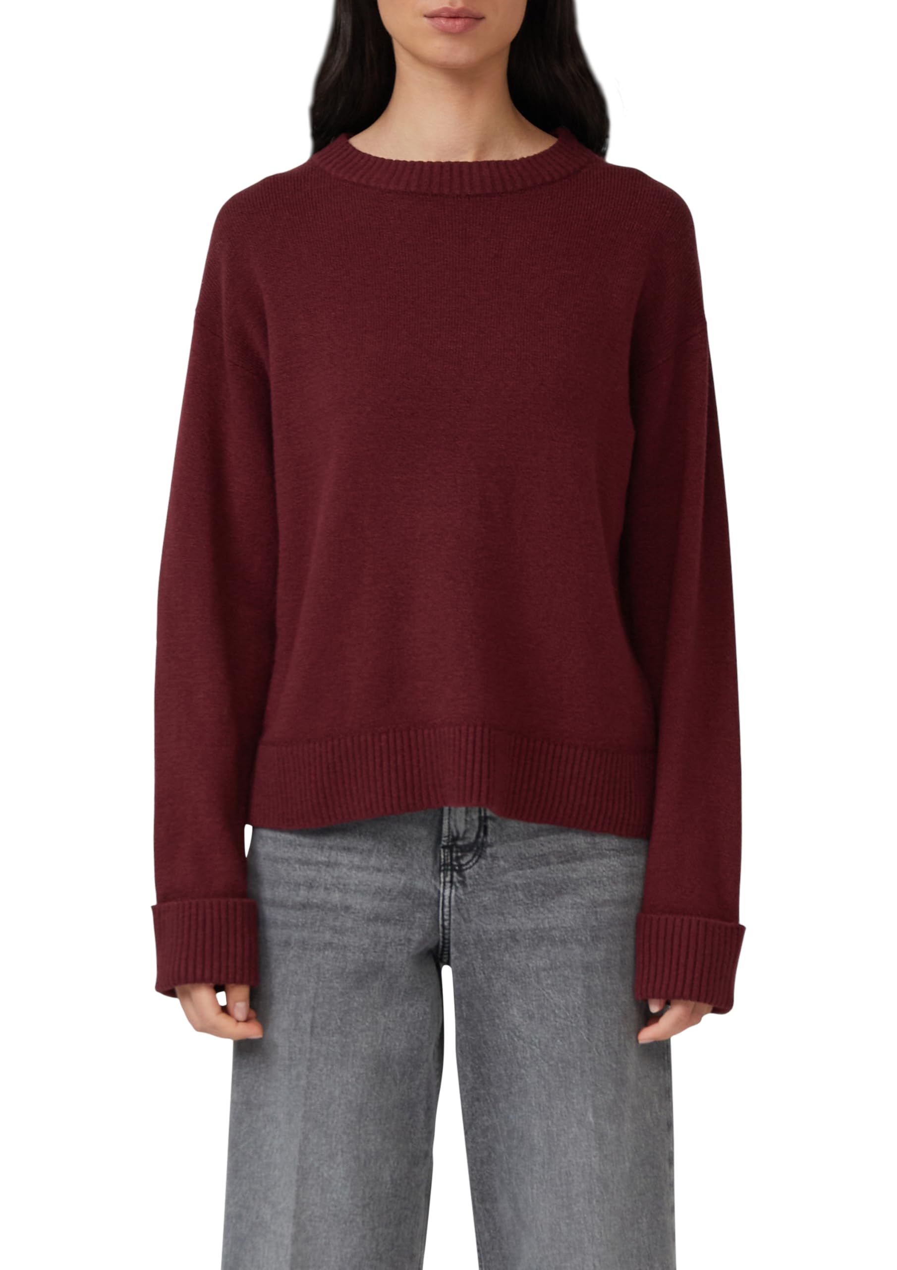s.Oliver Weicher Strickpullover mit Ärmelaufschlag