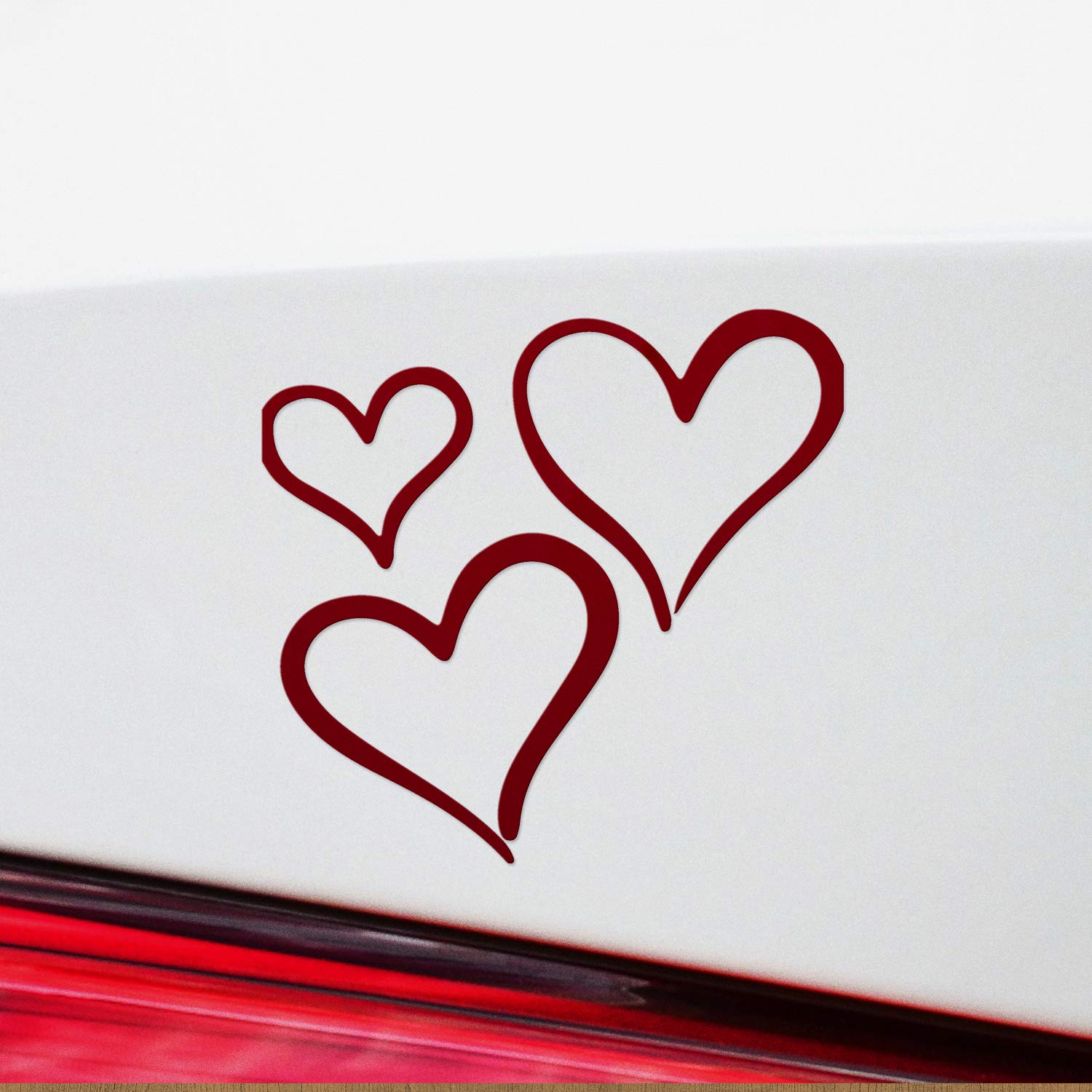 Amazon.com: Decal Stickers of 3 Hearts Silhouette (Burgundy