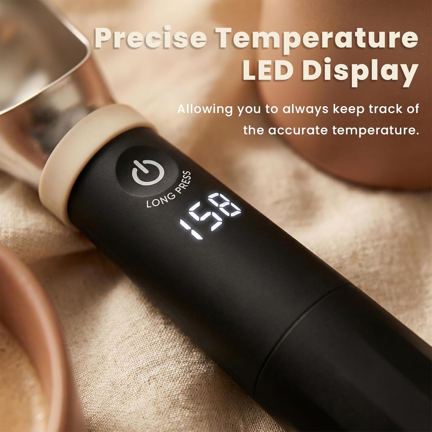 NEWKITCHEN Heated Ice Cream Scoop,Electric Ice Cream Scooper Rechargeable Heats - 158℉,LED Display,2600mAh Capacity Removable Battery,for Hard Ice Cream,Frozen Yogurt,Sorbet,Gelato,Black