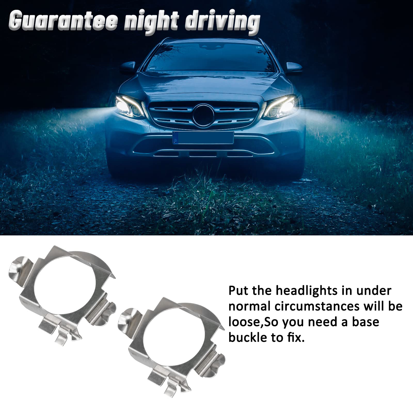 D-Lumina Adapter żarówki LED H7 wsporniki H7, podstawa wtyczki Clik do Mer-cedes ben-z VW DC, 2 x zestaw uchwytów adapterów H7