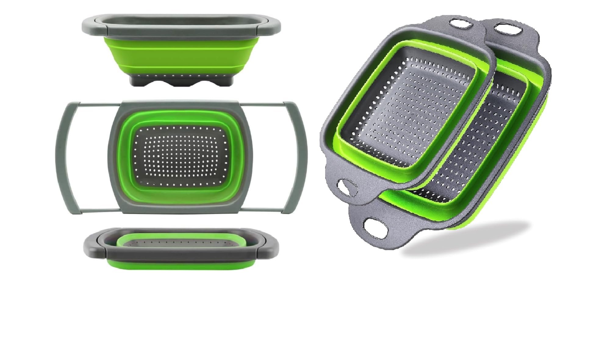 Colander collapsible - Collapsible Colanders Set of 3-1 PC 4 Quart Colander 1 PC 4 Quart Folding Basin and 1 PC 6 Quart - Colander Strainer Over The Sink Vegetable - New Kitchen Essentials