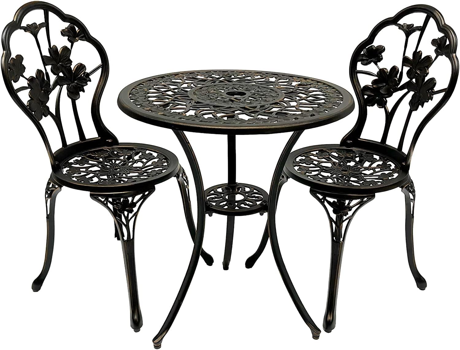 LOKINGRISE 3 Pieces Patio Bistro Set, Cast Aluminum Outdoor