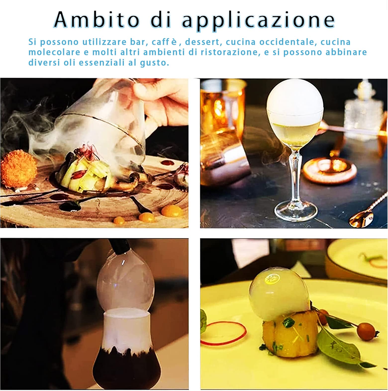 affumicatore cocktail pistola cocktail bolle di fumo pistola handheld food smoking Cavo di Ricarica USB con 5 essenze da 10 ml,Strumento Generatore di Fumo di qualità come barbecue, picnic