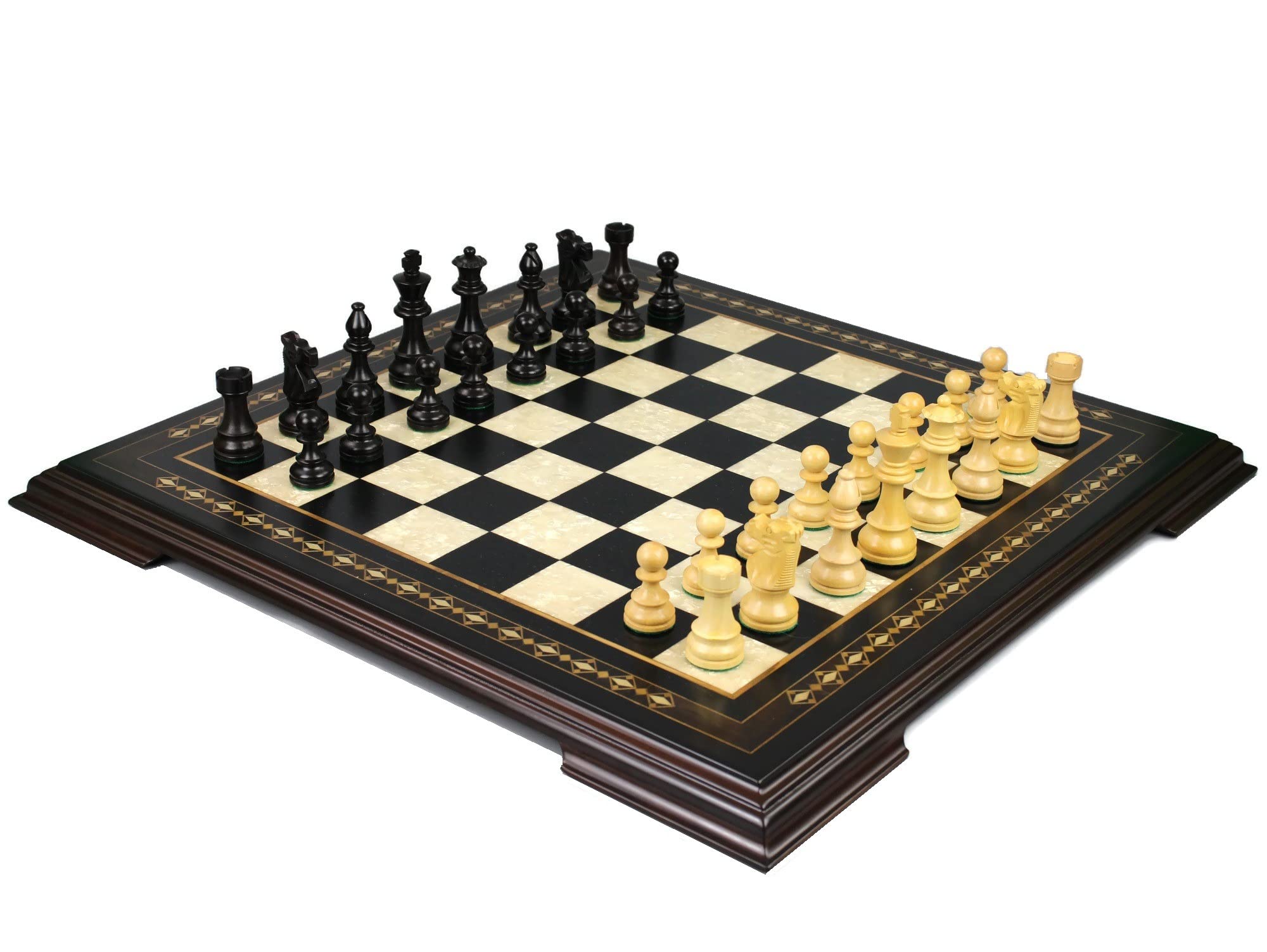 Helena - Set di scacchi in legno di ebano, peso 50 cm, colore: Ebanizzato