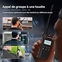 Set 2 stații radio emisie-recepție Retevis RT86S cu cască, rază lungă de acțiune, ecran LCD, baterie 2600 mAh, încărcare USB-C, apel de grup, negru 6