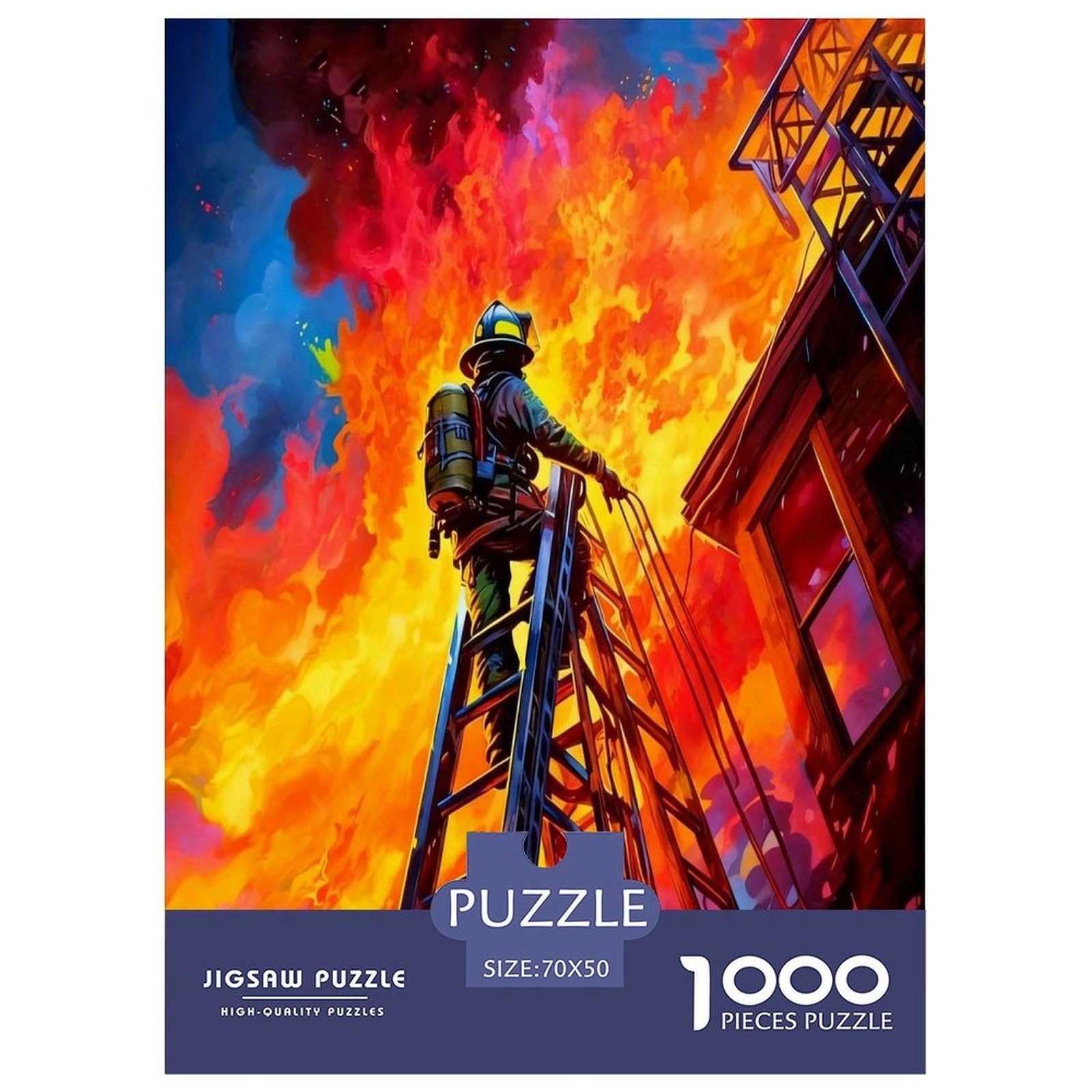 Fire Firefighters 1000 Pieces Jigsaw Puzzles for Adults Impossible Beautiful Home Decoration Challenge High Difficulty 70x50cm/1000pcs