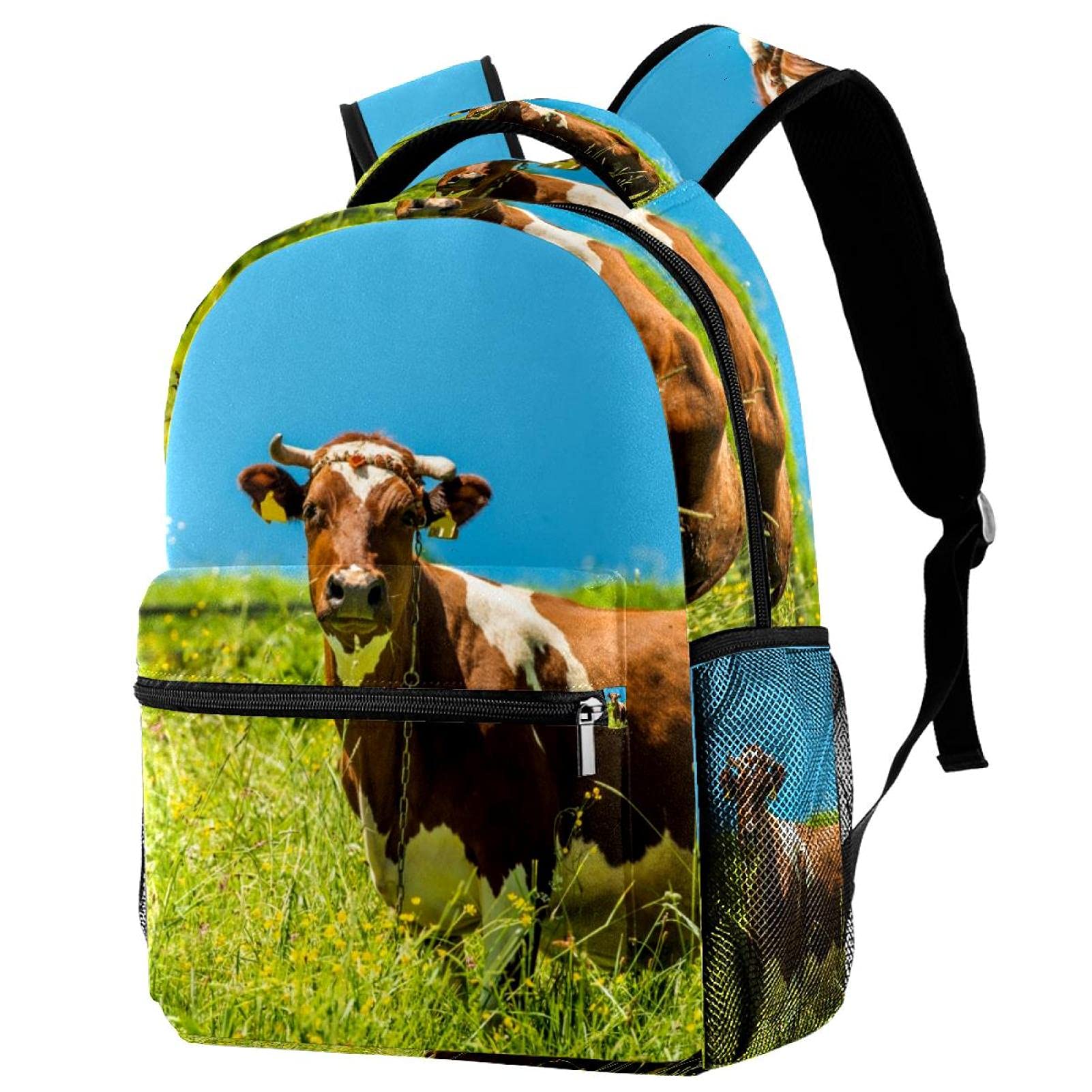 Sac à dos imprimé vache dans l'herbe idée cadeau originale - 7