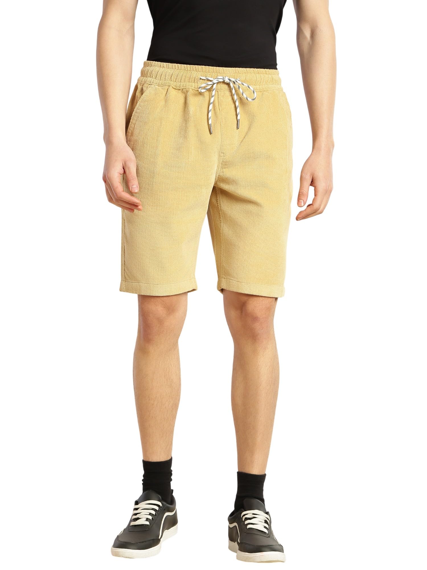 Men's | Cricket Club Collection | Regular Fit | Mid-Rise | 3 Pockets | Drawstring Closure | Corduroy Fabric | Casual | Shorts