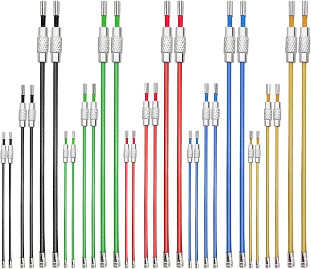 CKANDAY 30 Pcs Colored Nylon Coated Stainless Steel Metal Wire Keychains, 3 Sizes 4" 6" 7.8" Cable Keyrings 2mm Key Rings Loops with Stainless Steel Connecter for Hiking Luggage ID Tags -5 Colors