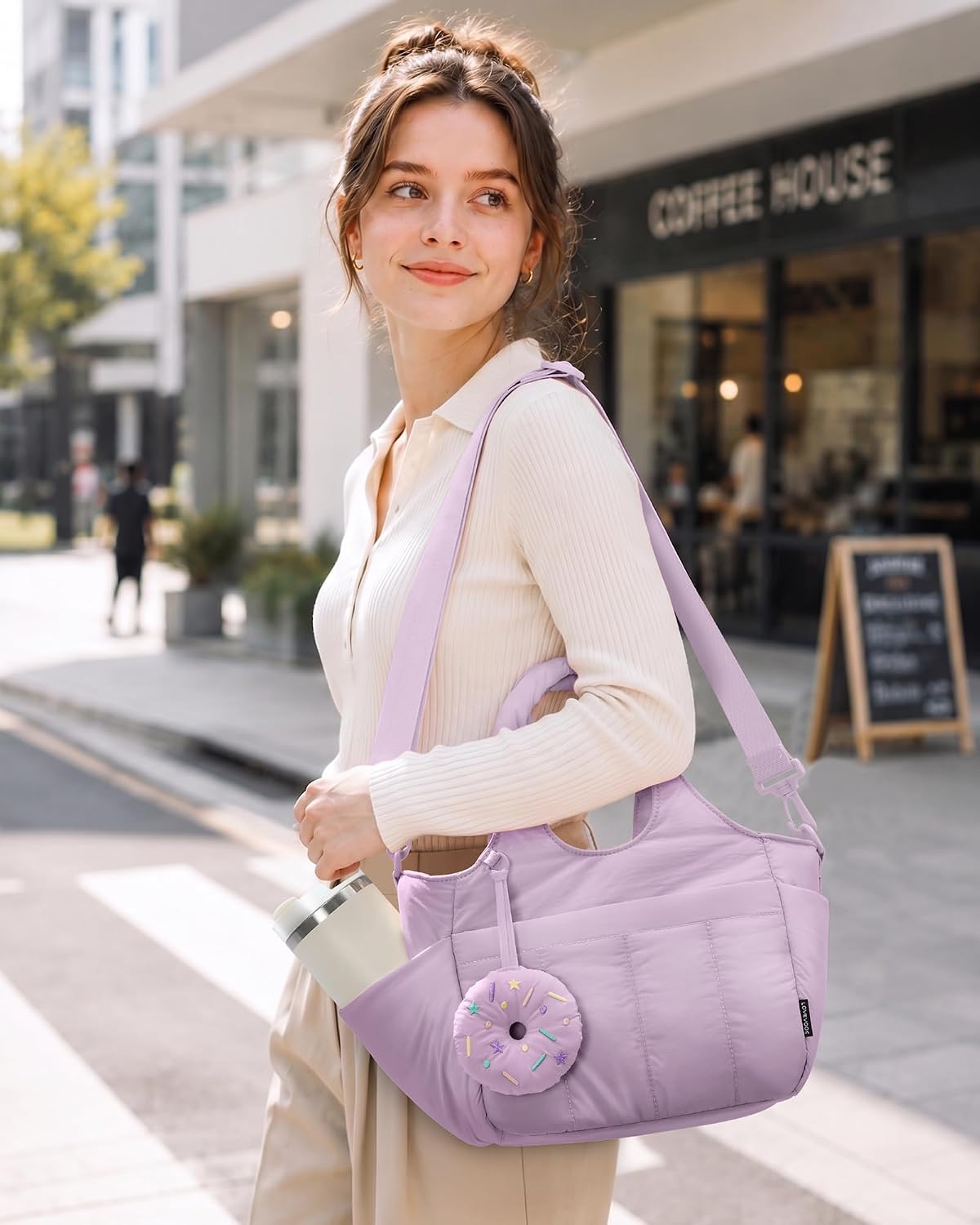 LOVEVOOK Cute Lunch Bag for Women, Insulated Lunch Box for Work image 2