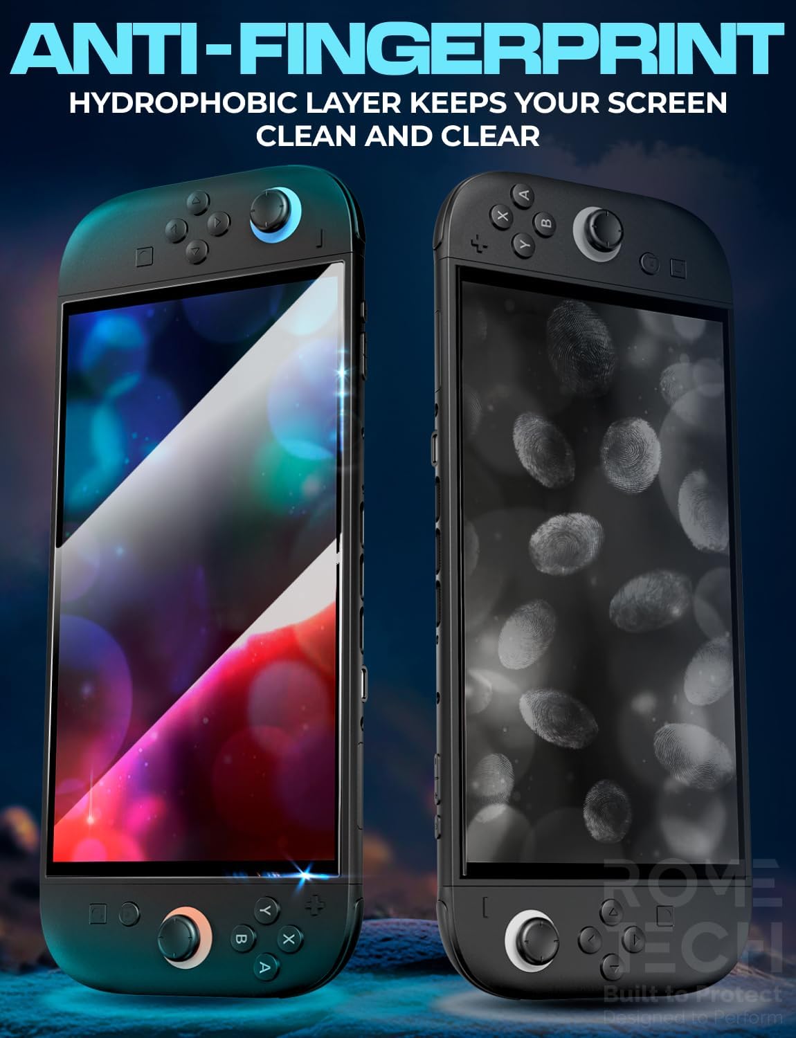 Rome Tech Tempered Glass Compatible with Nintendo Switch 2 2025 Screen Protector with Plastic Frame - Screen Protectors Military Grade 2.5D - 3-pack - Image 4