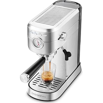 CASABREWS CM5418 Compact Espresso Portafilter Machine with Milk Frother | 20 bar pump, foams milk for latte and cappuccino, r