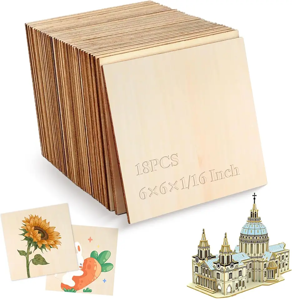 18 Balsa/Basswood Sheets 6x6 — Smooth Thin Panels