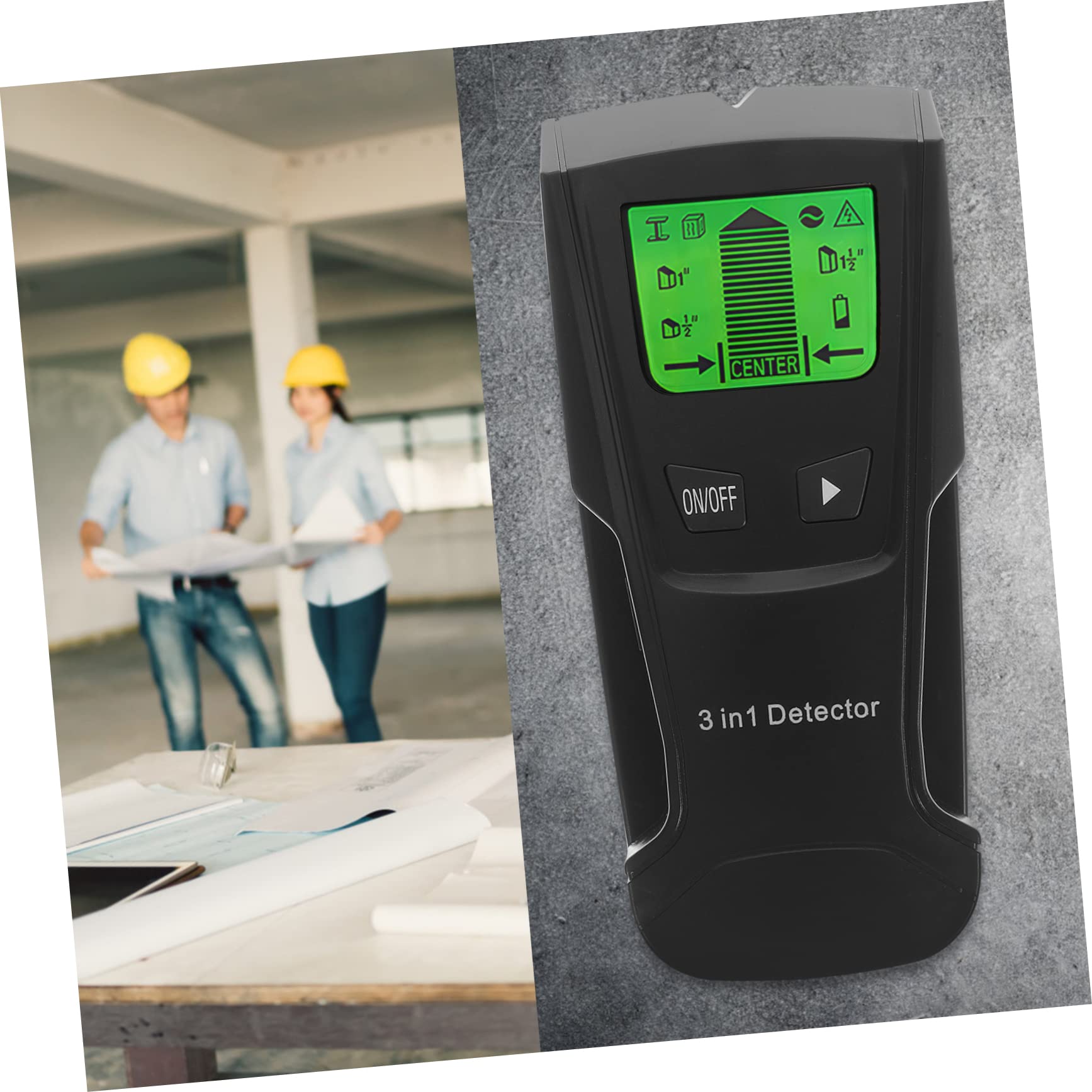 Elektronischer Wandscanner 6f22 9v mit Lcd Display, Schwarz