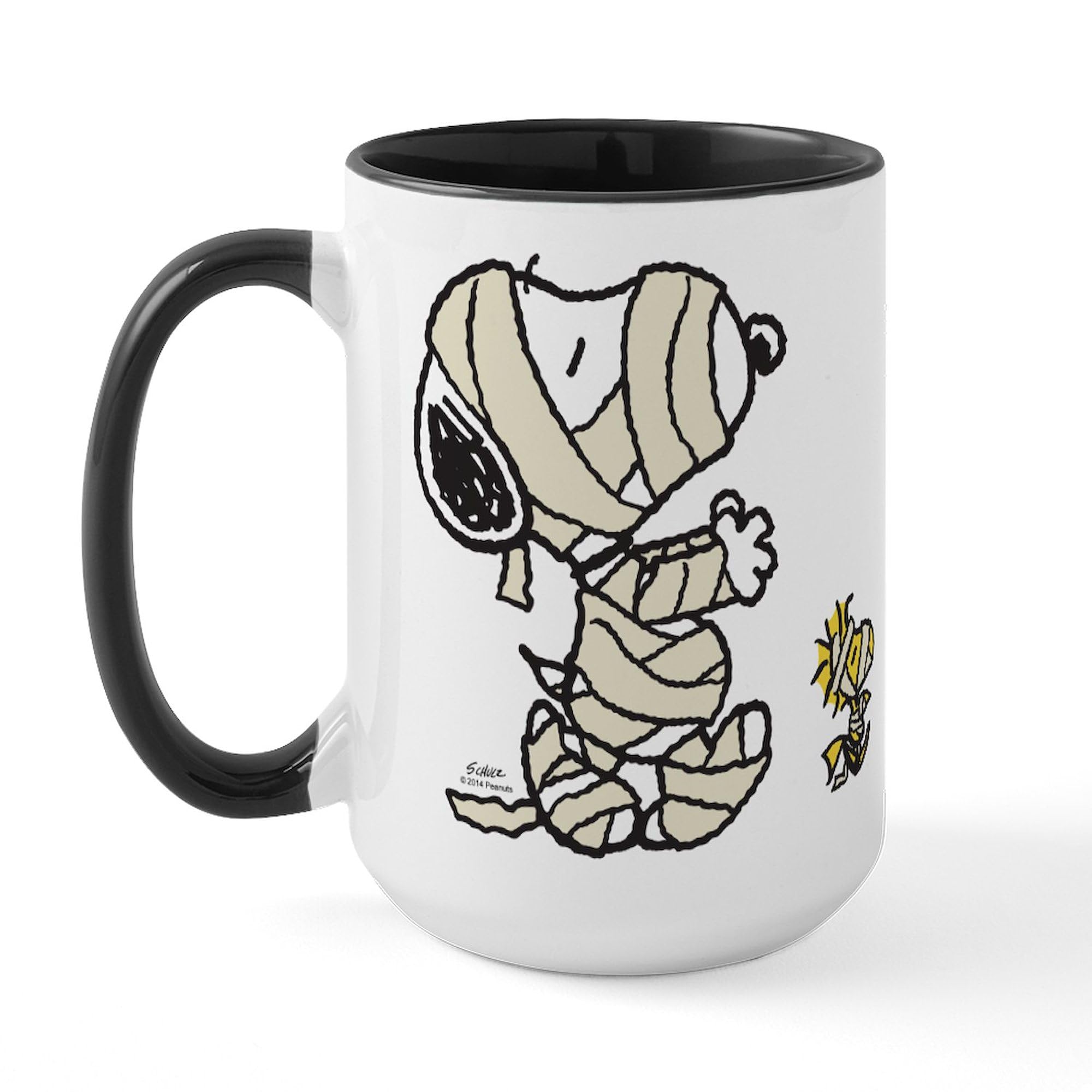 CafePress Mummy Snoopy & Woodstock Mugs 15 oz (444 ml) Ceramic Coffee Mug