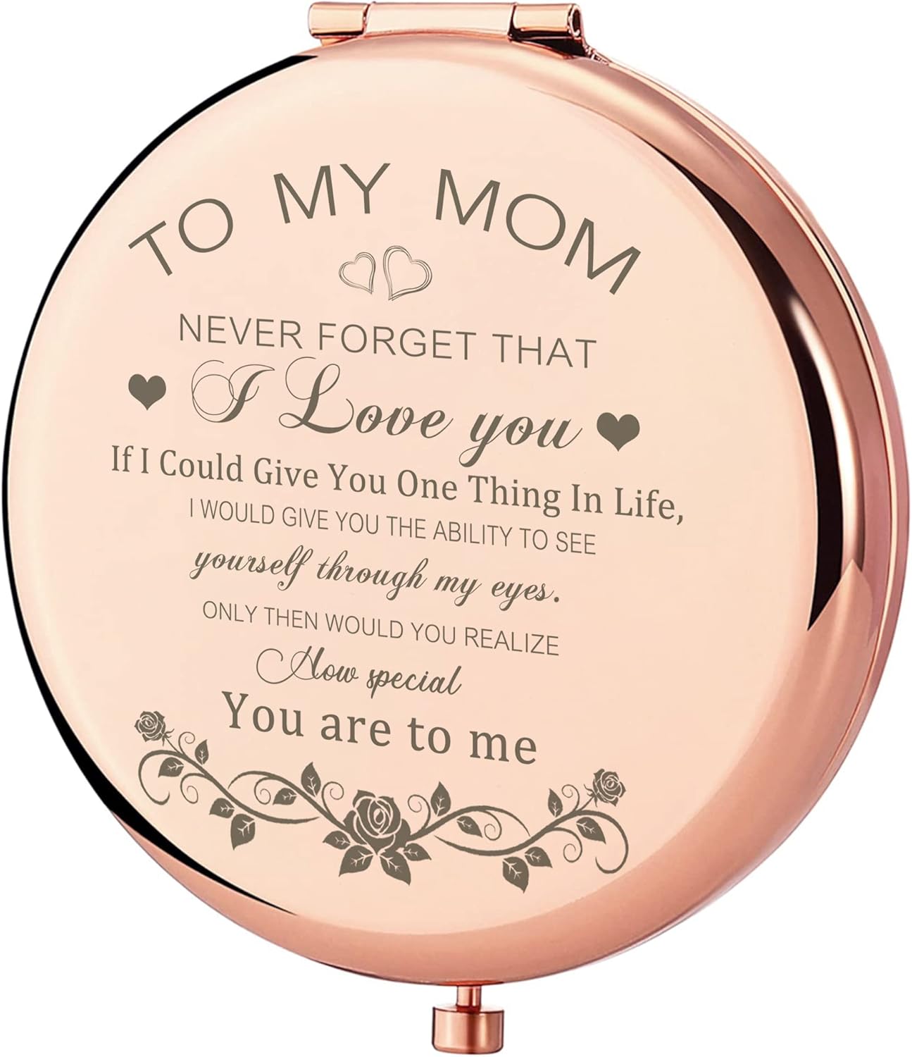 GAOLZIUY Compact Mirror Gifts for Mom, Rose Gold Compact Mirror for Mother, Birthday Gifts for Women from Daughter or Son for Mom Birthday, Mothers Day Wedding Anniversary