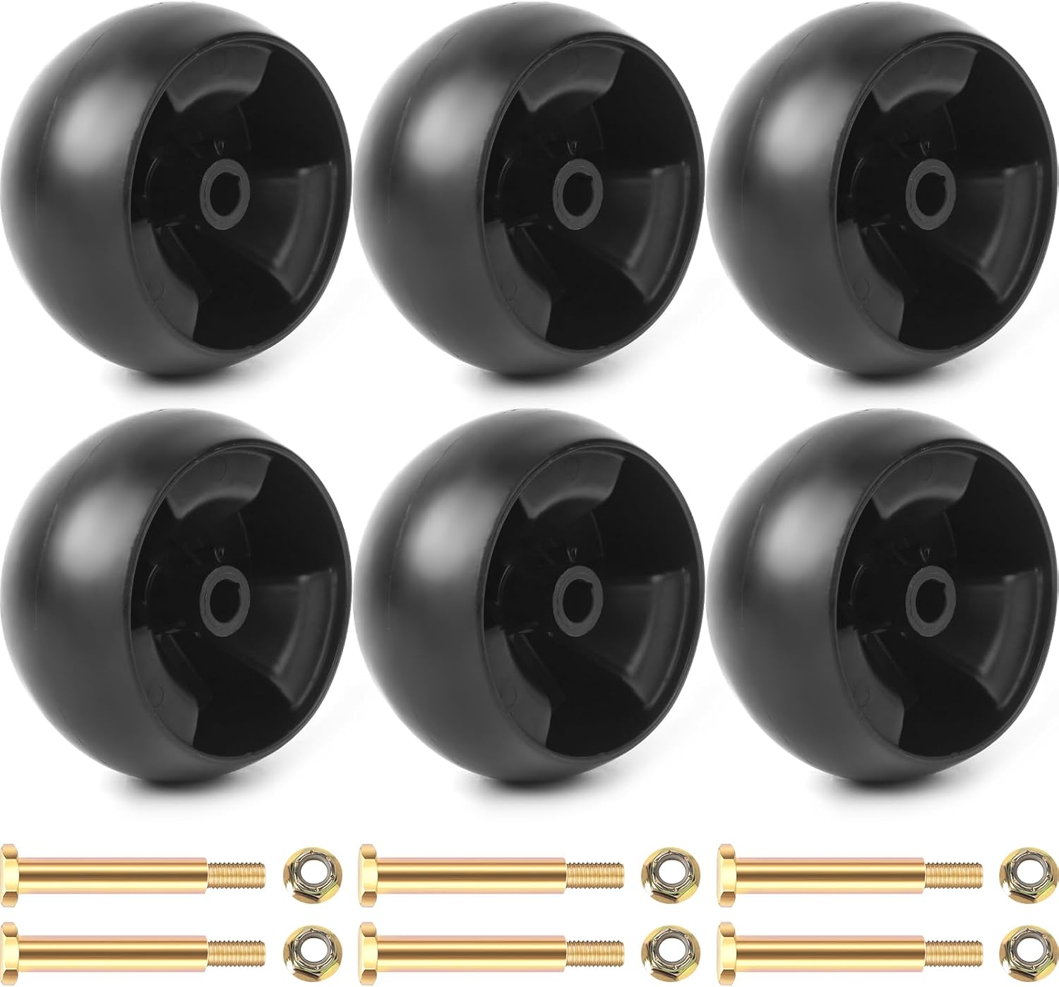 AR-PRO (6 Pack) Replacement 5" Mower Deck Wheels Kit, Compatible with MTD Cub Cadet 734-04155 Toro 112-0677 72-025 210-275 Craftsman 42" 46" 48" 50" 54" Deck Gauge Wheel, with Bolts and Lock Nuts