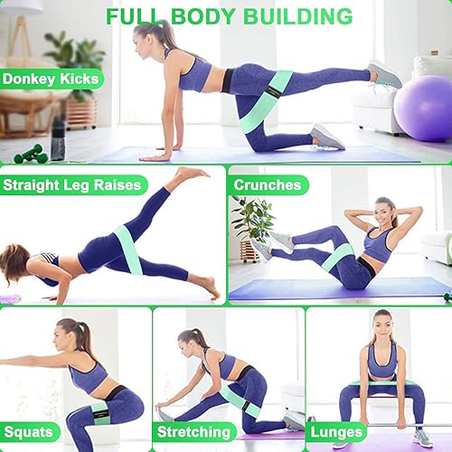 Miniatura 3 de Bandas de resistencia para entrenamiento, bandas de entrenamiento de tela, bandas de bucle de resistencia, bandas gruesas antideslizantes para