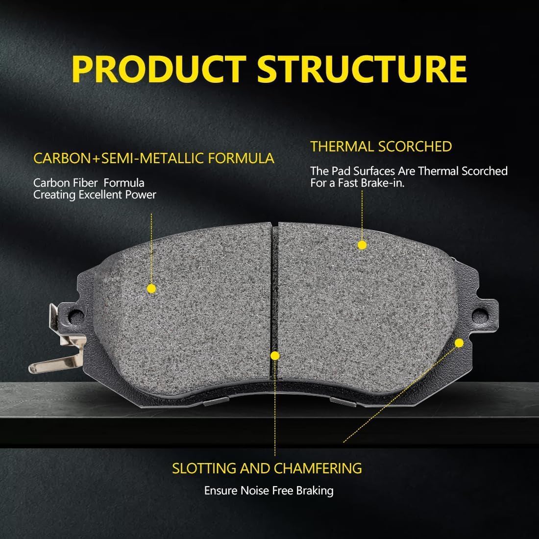 D1913 D1915 Rear Semi-metallic Brake Pads Compatible with Buick LaCrosse 2017-2019, for Buick Regal 2018-2019, for Chevrolet Equinox 2018-2019,for Chevrolet Malibu 2016-2019, for GMC Terrain 2018-2019