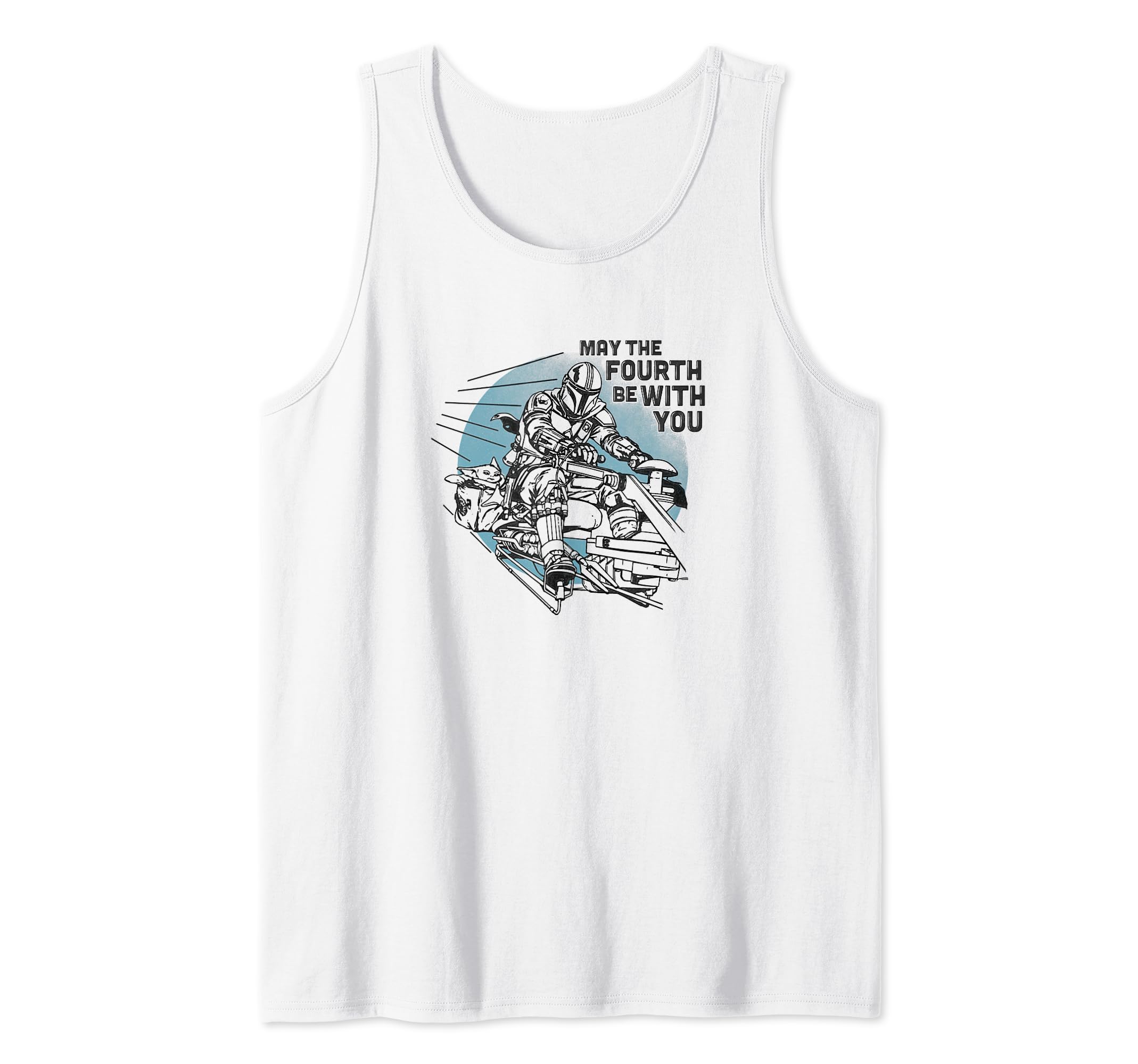 Star Wars The Mandalorian May The 4th Be With You Speeder Tank Top, White