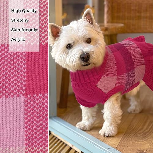 Miniatura 6 de Lelepet Vestido suéter para perro, suéter para perros pequeños para niñas, suéteres de cuello alto para perros pequeños, suéter de Navidad para
