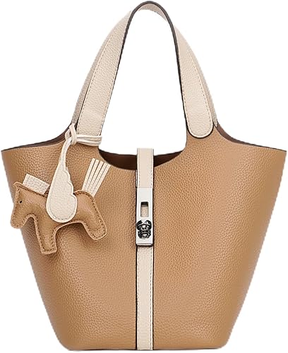 Miniatura 41 de Bolso de mano para mujer, de piel vegana, bolso de mano con asa superior, bolso de hombro con bolso pequeño desmontable