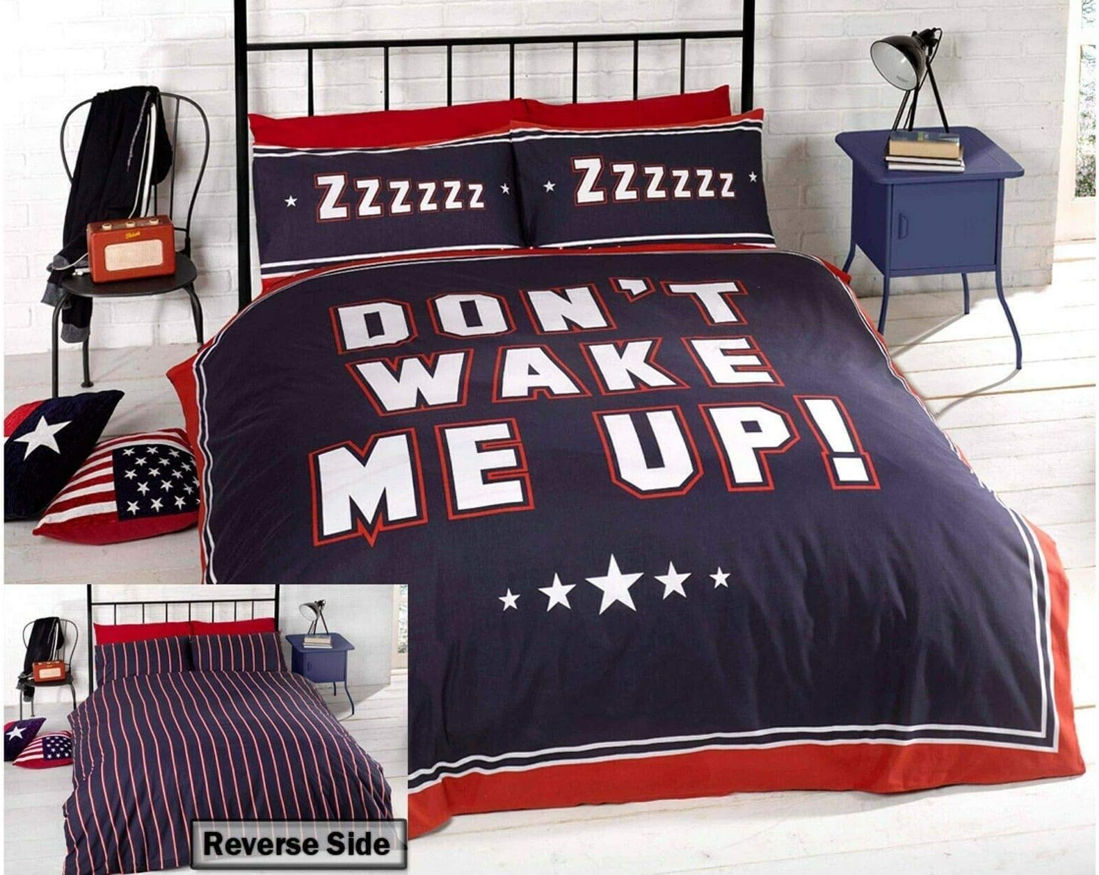 Rapport Home Reversible Navy Blue King Size Duvet Set (230 x 220 cm) – Polycotton Blend Reversible Design Fade-Resistant Breathable & Easy-Care Secure Snap Closure Includes 2 Pillowcases
